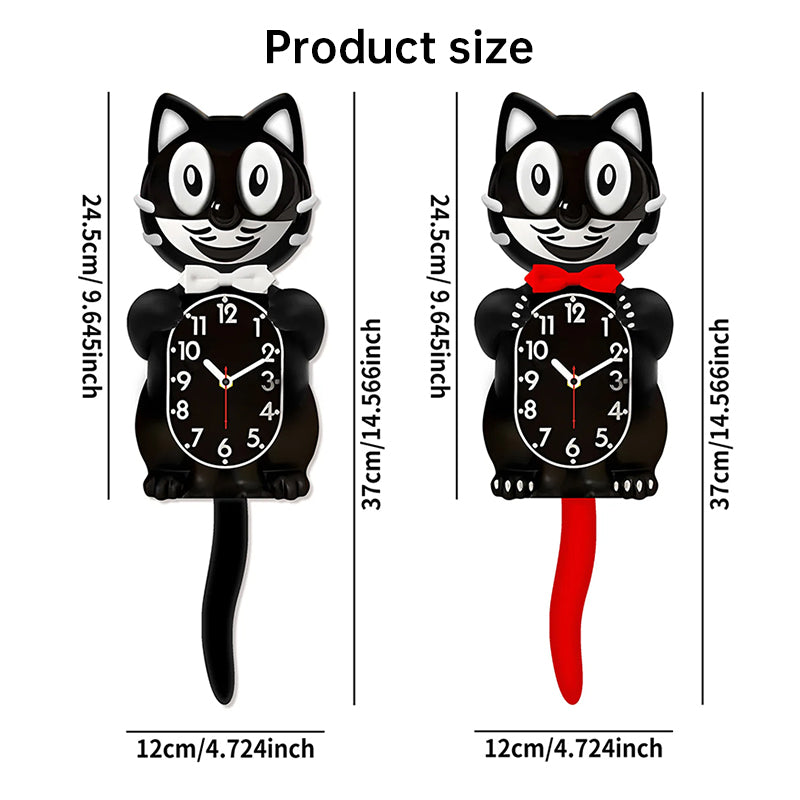 American Classic Kit Cat Swing Tail Wall Clock - Retro Hanging Cat Clock, Cute Home Decor Gift