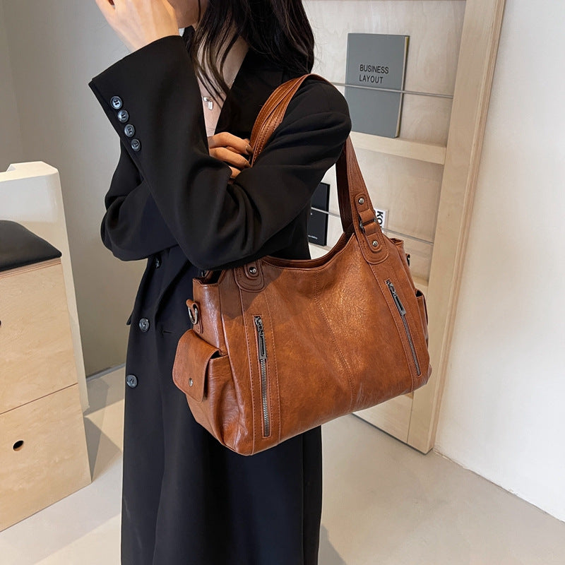 Large Capacity Tote Bag – Double-Layer Shoulder & Crossbody Bag for Women