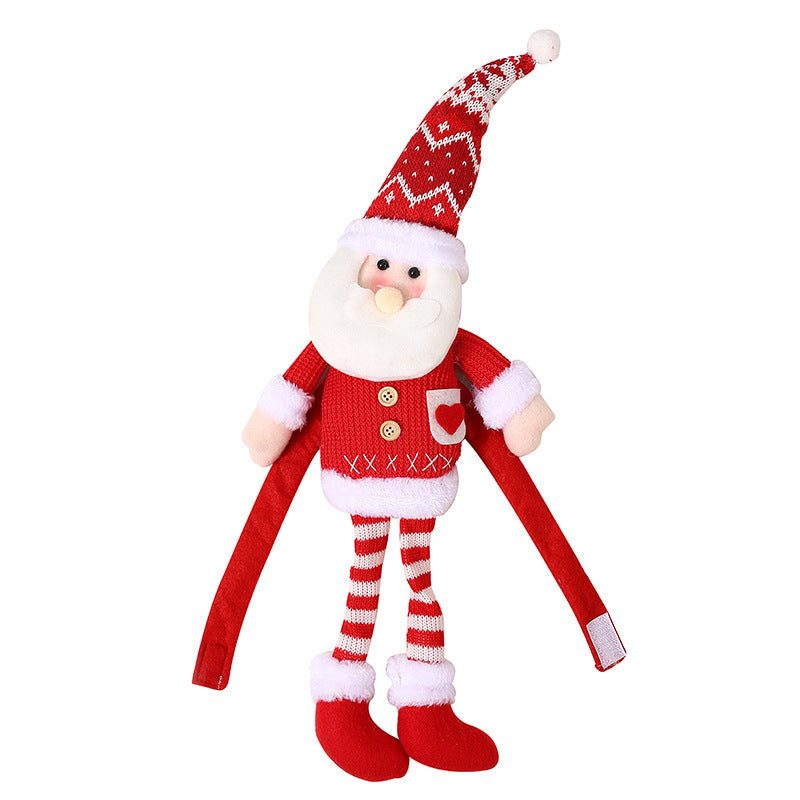 Knitted Long Leg Santa Claus Curtain Buckle Pendant - Festive Christmas Decoration