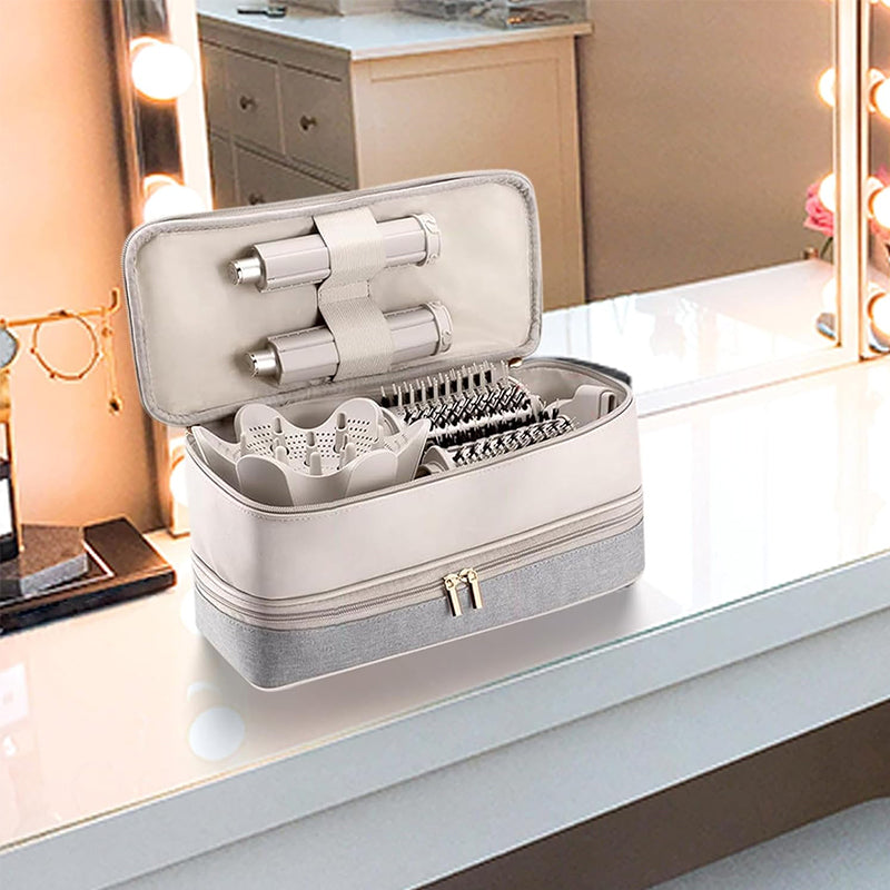2-Layer Waterproof Hair Styler Travel Case – Fits Dyson Airwrap, Shark Flexstyle & More