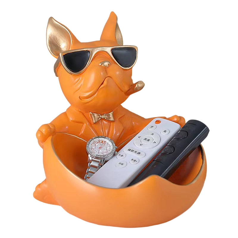 French Bulldog Resin Storage Bowl – Decorative Key Dish & Desk Organiser