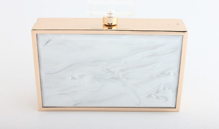 Acrylic Perfume Bottle Clutch – Novelty Evening Bag with Chain Strap
