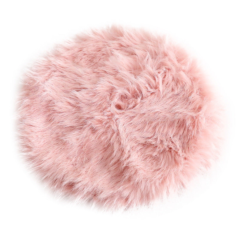 Long Plush Christmas Tree Skirt - Soft Solid Colour Base Decoration in Pink & White (34cm)