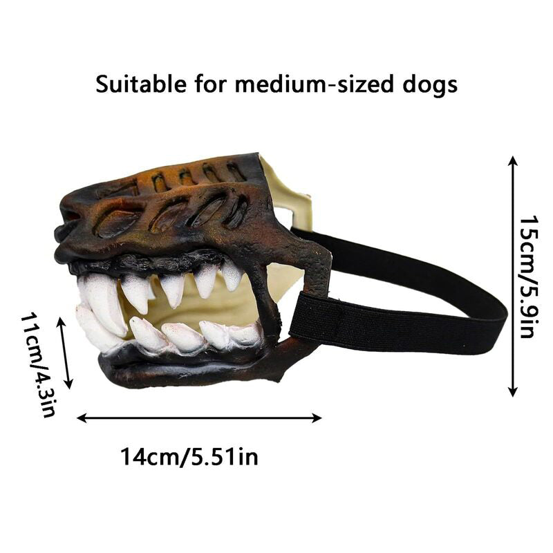 Dinosaur Dog Mask – Moving Teeth Latex Pet Hood for Halloween, Cosplay & Photos