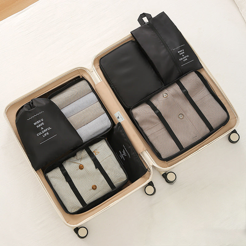 7-Piece Travel Packing Cubes Set - Luggage Organiser with Shoe Bag, 6 Colours