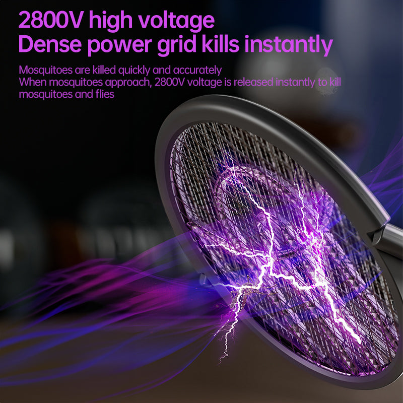 3-in-1 USB Rechargeable Electric Mosquito Killer and Fly Swatter - Handheld, Stand or Wall Mount