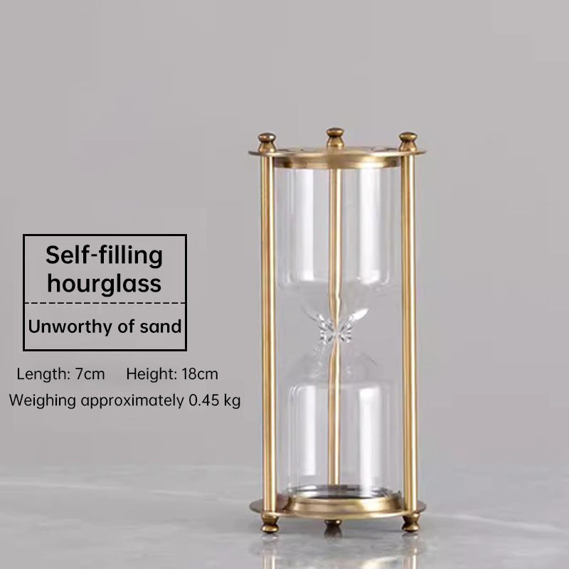 Vintage Metal Hourglass Sand Clock - Retro Desk Decoration for Home, Office & Study