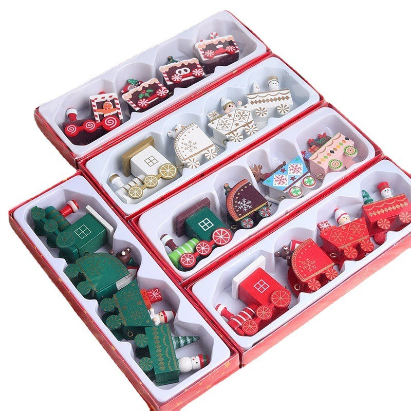 Wooden Christmas Train Decoration - Festive Window Display & Children's Gift Ornament