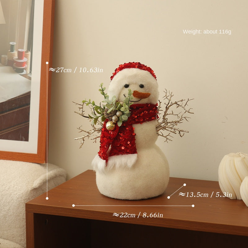 Christmas Decoration Figurines Snowman Santa Reindeer Squirrel Polar Bear Christmas Tree Ornaments Scene Decoration