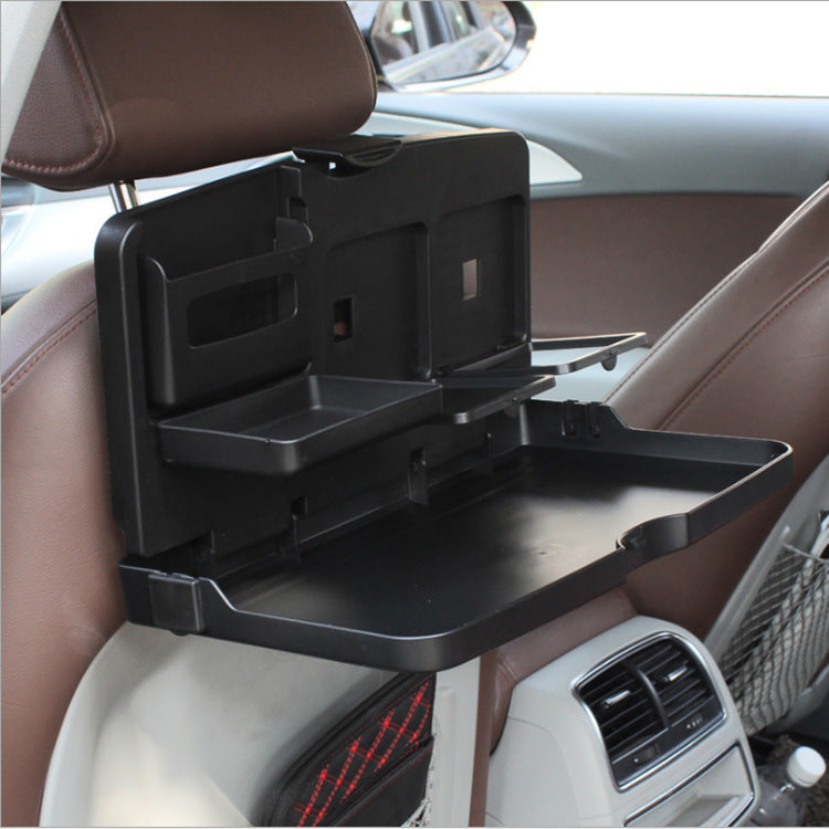 Car Seat Back Dining Tray – Foldable Storage Table with Drink Holder & Phone Rack