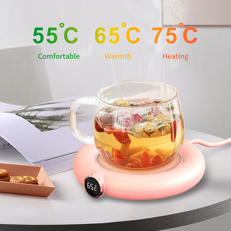 Smart Heating Coaster – USB Thermostatic Drink Warmer, Keeps Drinks at 55°C