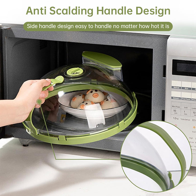 Microwave Splatter Cover with Handle – Clear 11.8" Steam & Splash Guard