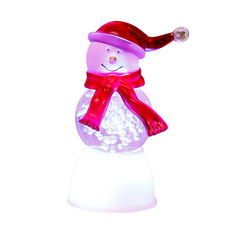 Glowing Christmas Character Bubble Light Ornament - Santa & Snowman Festive Decoration