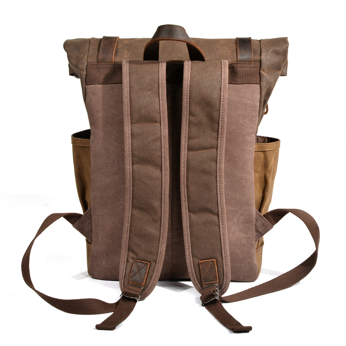 Men's Wax Canvas Backpack – Large Capacity Waterproof Hiking & Travel Bag