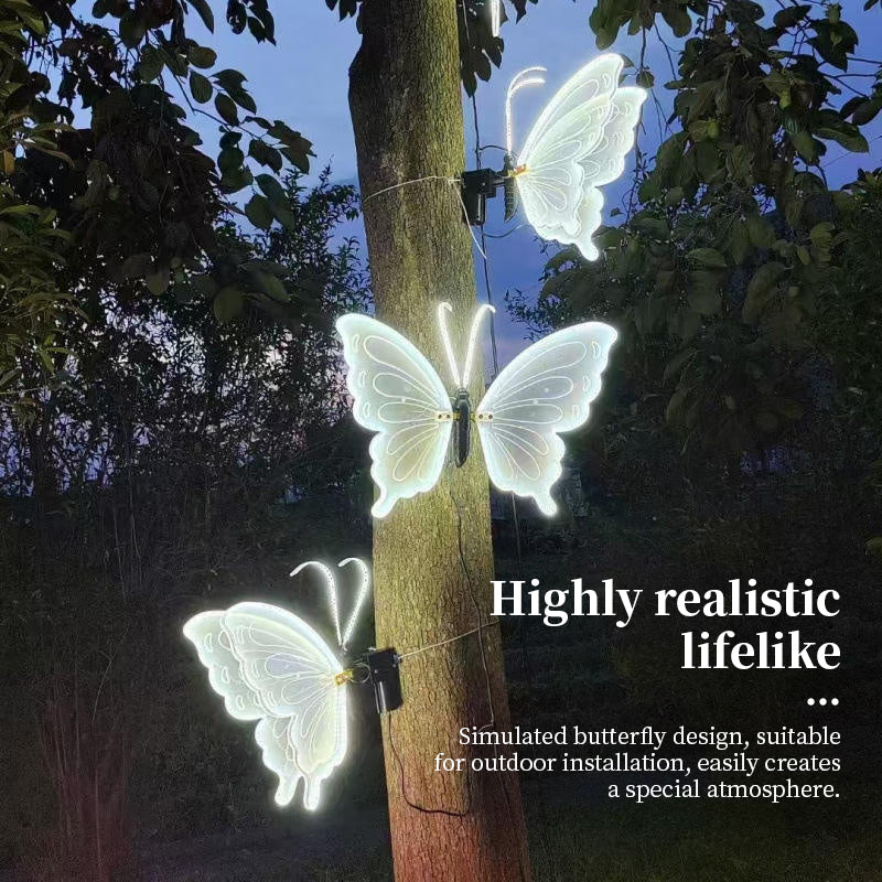 Automatic Fluttering Butterfly Lights - LED Fairy Decor with Realistic Wings for Weddings and Parties