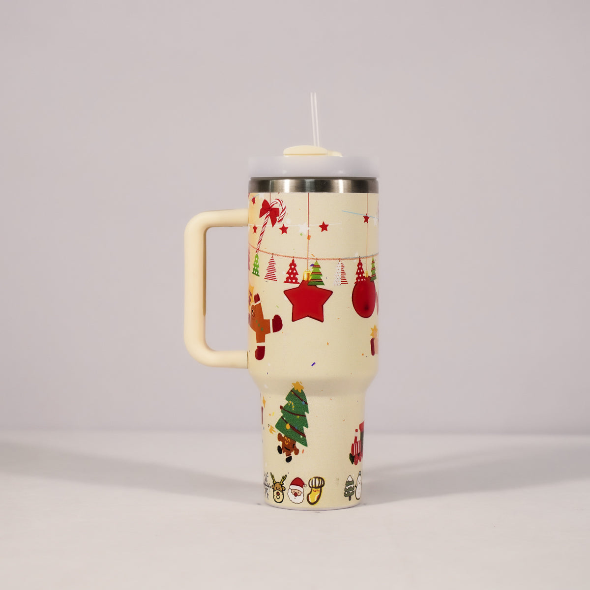 Christmas 40oz Insulated Tumbler with Handle - 304 Stainless Steel Thermal Car Mug