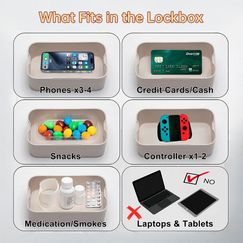 Electronic Timer Lock Box - Programmable Security Container for Phones, Documents and Personal Items