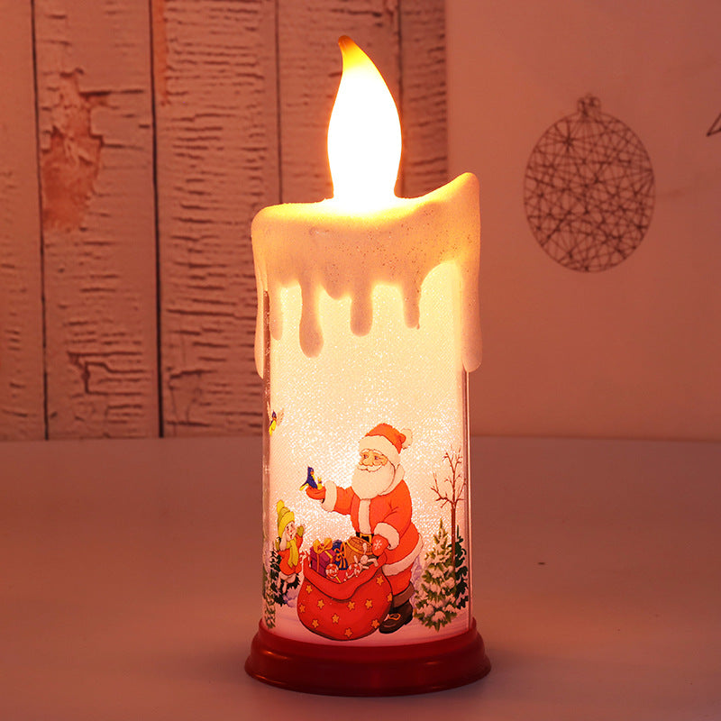 Christmas LED Flame Candle Night Light – Santa Claus & Snowman