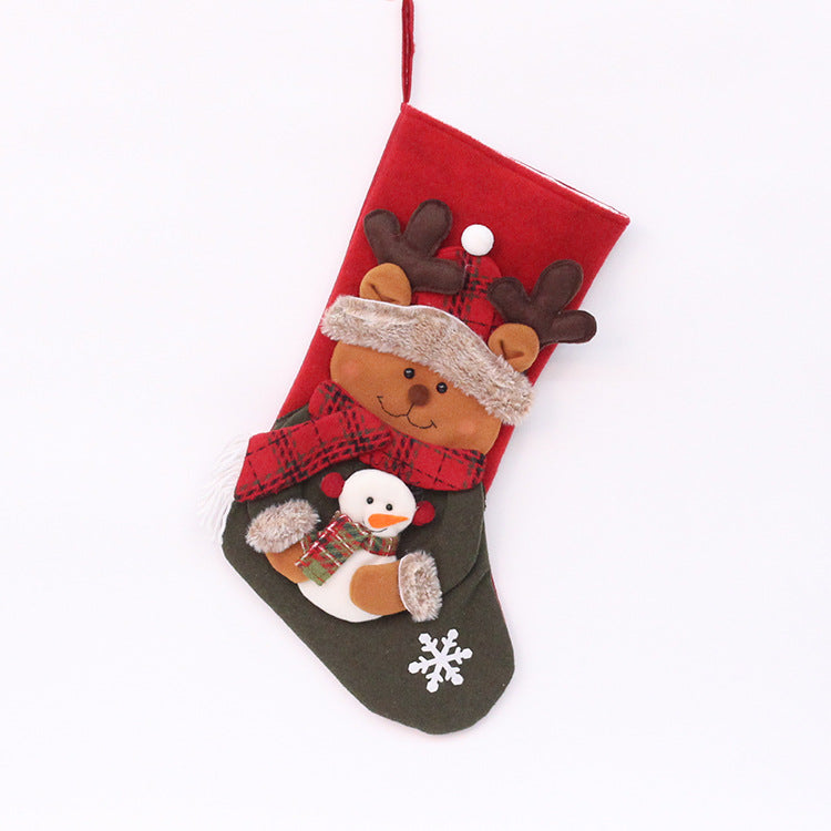 Large Christmas Stocking Gift Bag - Festive Candy & Present Bag in 3 Designs (30x50cm)