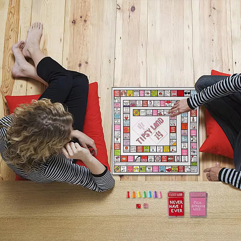 Tipsy Land Drinking Board Game – Fun Party Game for Girls’ Nights, Bachelorette & More (2–8 Players)