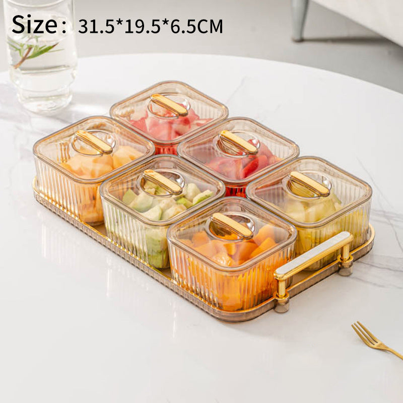 Transparent Serving Tray with Compartments – Fruit, Candy & Nut Storage Dish