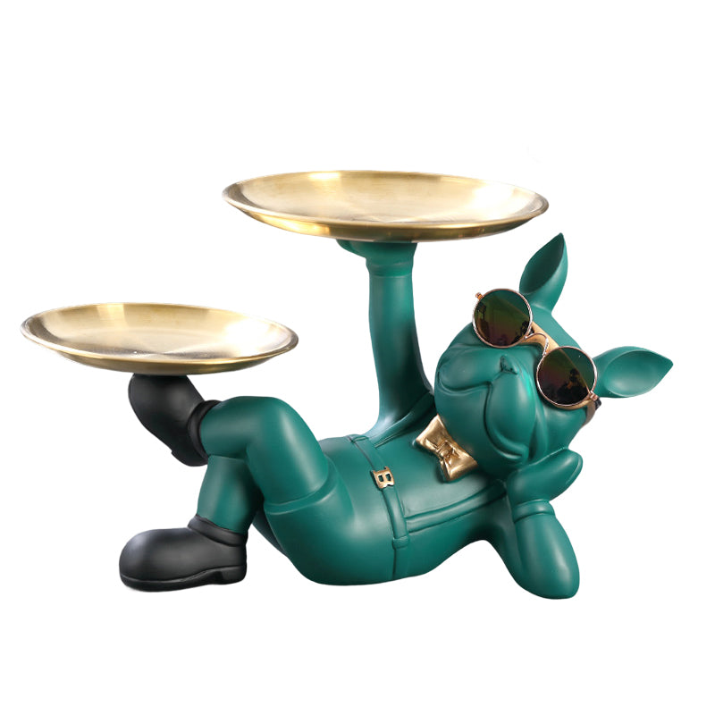 French Bulldog Resin Storage Bowl – Decorative Key Dish & Desk Organiser