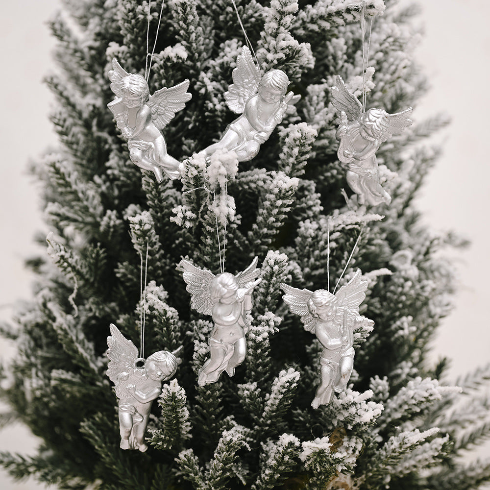 Christmas Decorations Gold and Silver Angel Ornaments Creative New Style Little Angel Doll Hanging Decoration Tree Ornament