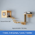 Wall-Mounted Cat Activity Centre - Hammock, Platforms & Sisal Scratch Post Set for Indoor Cats