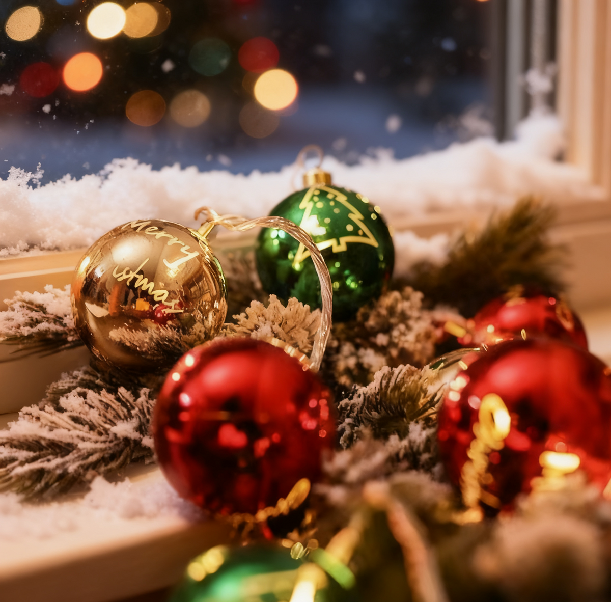 Electroplated Christmas Ball LED Light String - Premium Warm White Festive Lights (Battery or USB)
