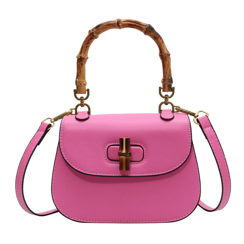 Bamboo Handle Saddle Bag – Retro Handheld & Shoulder Bag for Women