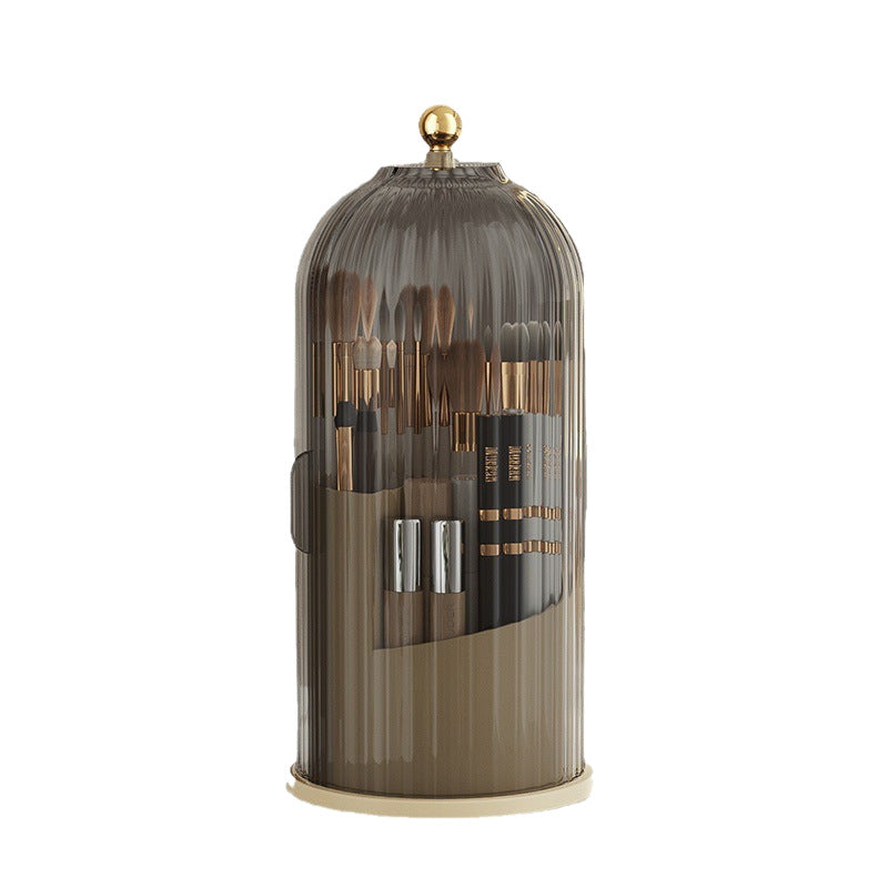 Rotating Makeup Brush Holder – Dust-Proof Cosmetic & Lipstick Organiser