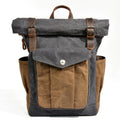 Men's Wax Canvas Backpack – Large Capacity Waterproof Hiking & Travel Bag