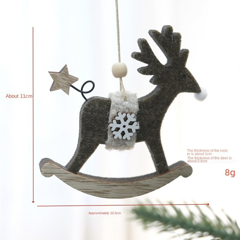 Christmas Nordic Felt Deer and Horse Decorations for Christmas Tree Hotel Window Display DIY Hanging Ornaments
