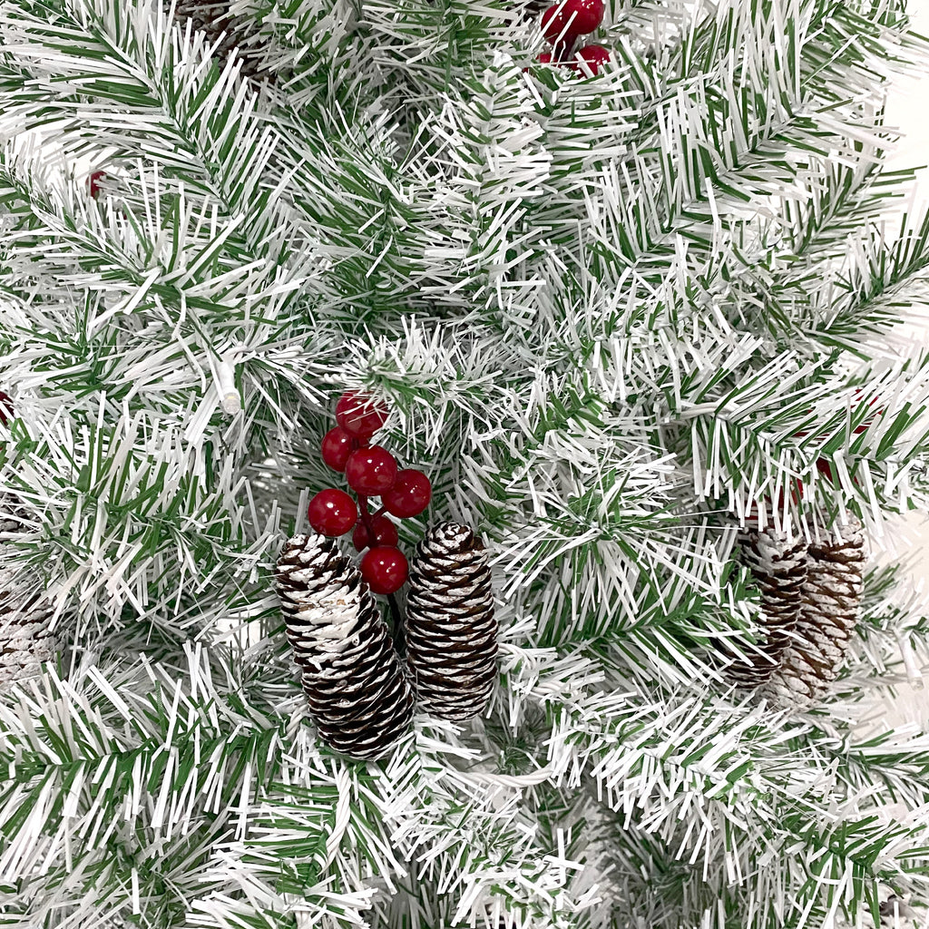 Pre-Lit Christmas 4-Piece Set – 2 Entrance Trees, Garland & Wreath with 340 LED Lights