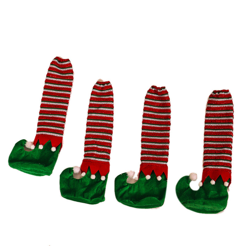 Christmas Elf Leg Table & Chair Covers – Festive Striped Decoration