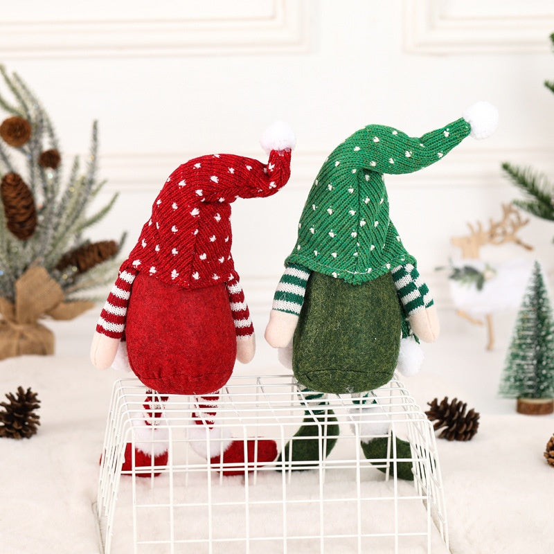 Special Christmas Decoration Supplies Creative Forest Man Knit Hat with Long Arms and Legs Doll Christmas Tree Ornament