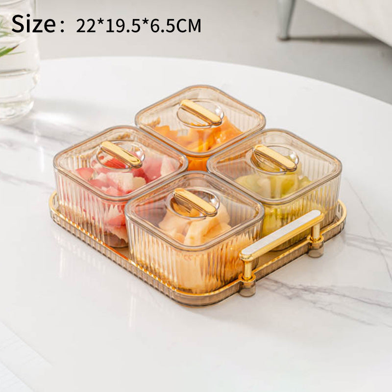 Transparent Serving Tray with Compartments – Fruit, Candy & Nut Storage Dish