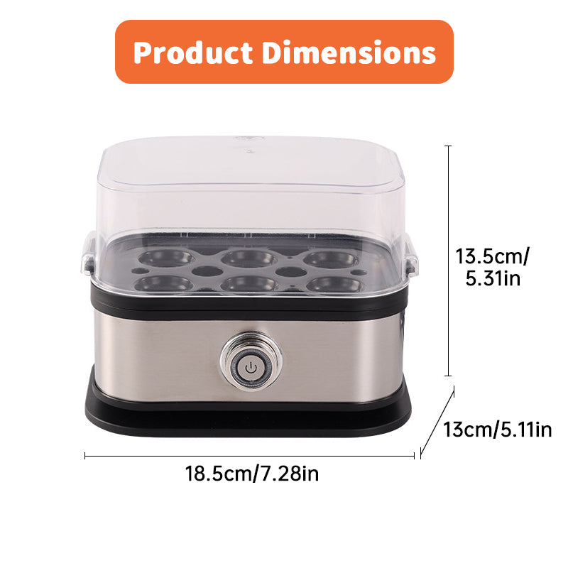 Smart Egg Cooker | 6-Egg Stainless Steel Rapid Boiler with Auto Shut-Off