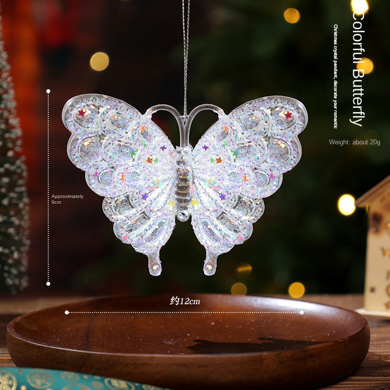 Christmas Decorative Hanging Ornament Acrylic Transparent Snowflake Crystal Pendant Ice Crystal Decoration for Christmas Tree