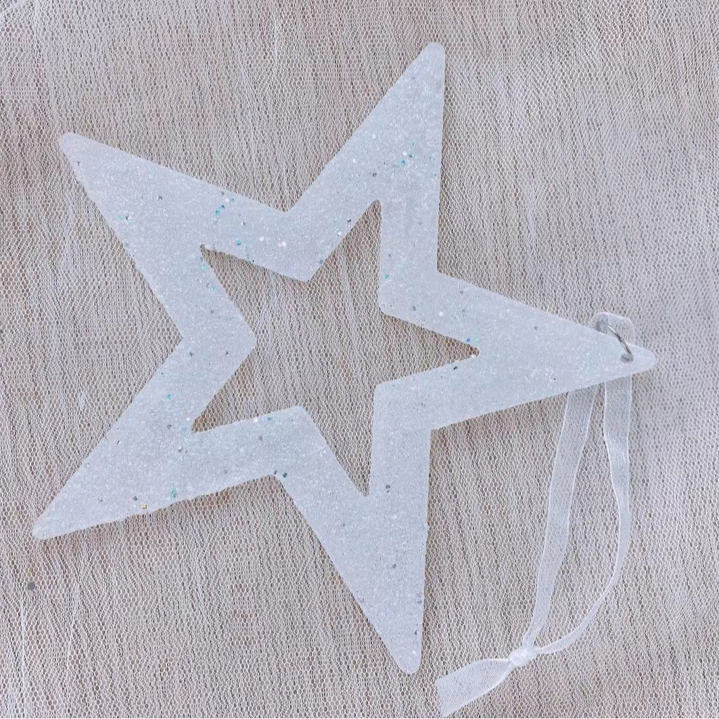 Christmas Decoration Snowflake Star Plastic Hanging Ornament Reindeer Bell Accessory Christmas Tree Deer Pendant Decorations 3 of them