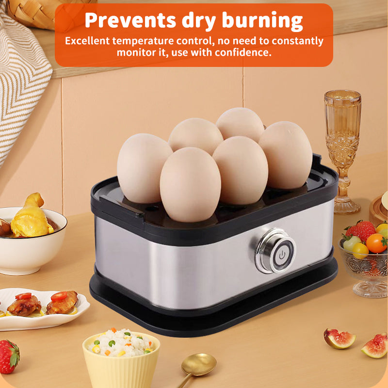 Smart Egg Cooker | 6-Egg Stainless Steel Rapid Boiler with Auto Shut-Off