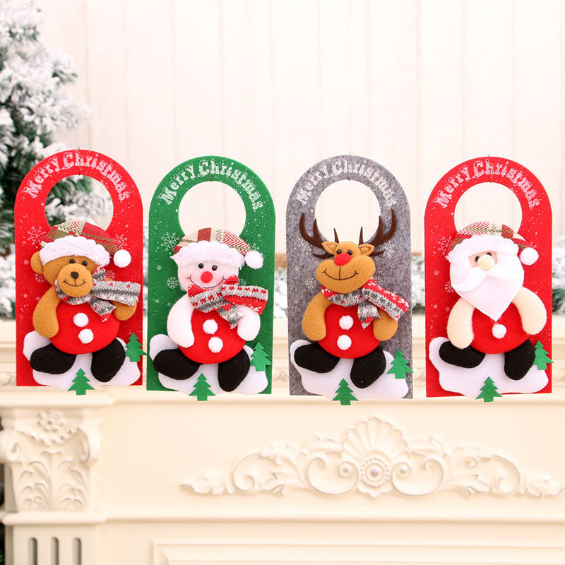 Christmas decorations non-woven cartoon Christmas door hanging