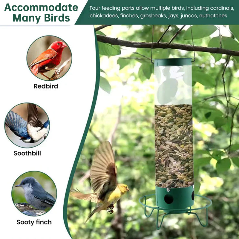 Squirrel-Proof Spinning Bird Feeder - Weight-Activated Hanging Seed Dispenser