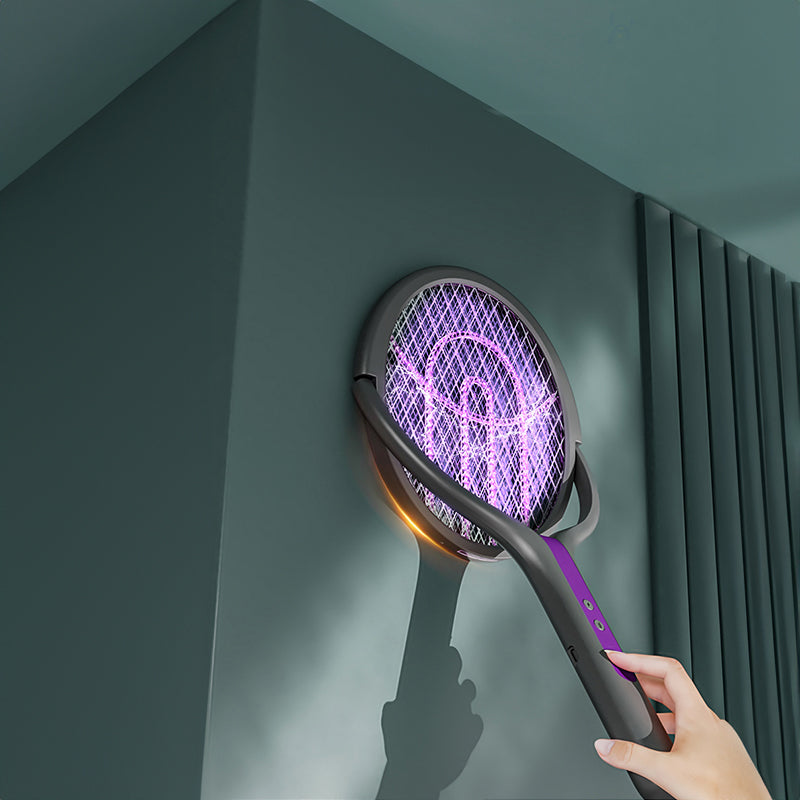3-in-1 USB Rechargeable Electric Mosquito Killer and Fly Swatter - Handheld, Stand or Wall Mount