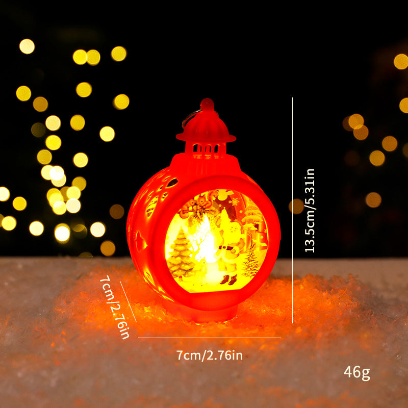 Christmas Decorative Candle Lanterns, Santa Claus Snowman Retro Window Light Display OrnamentChristmas Gift