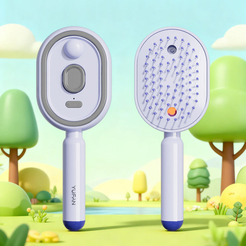 Ionic Steam Hair Brush - Electric Mist Straightening Comb for Smooth, Shiny Hair