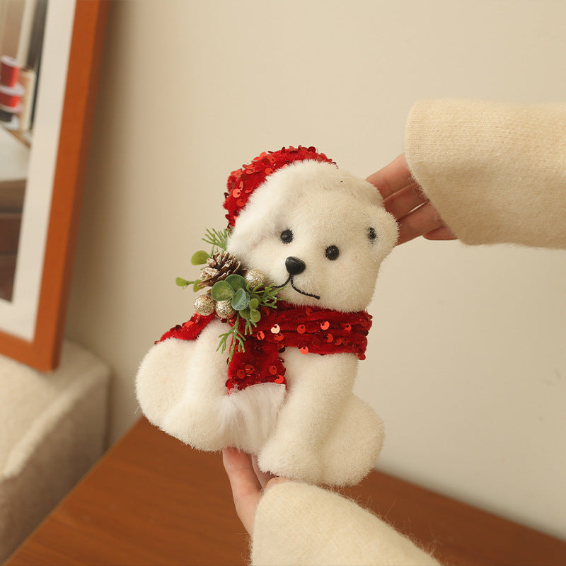 Christmas Decoration Figurines Snowman Santa Reindeer Squirrel Polar Bear Christmas Tree Ornaments Scene Decoration
