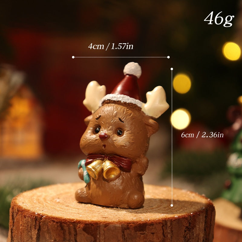 Christmas Resin Animal Figurine Ornament - Cute Festive Character Decoration in 7 Designs