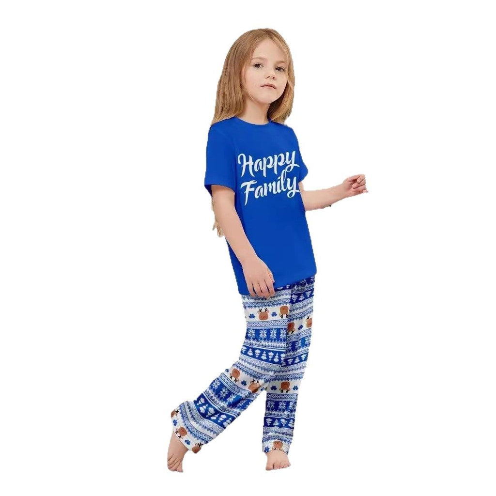Christmas Family Matching Pyjamas - Deer, Letter & Stripe Short Sleeve Set for the Whole Family (inc. Dog!)