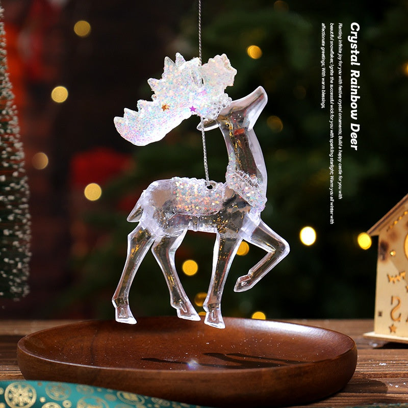 Christmas Decorative Hanging Ornament Acrylic Transparent Snowflake Crystal Pendant Ice Crystal Decoration for Christmas Tree